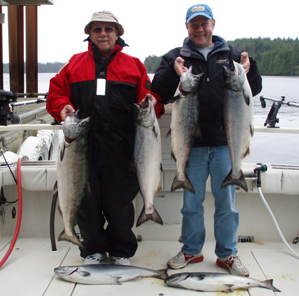 June salmon fishing Brad Warner with father Roger Warner June 12, 2008