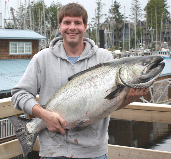 50 lb King Salmon Troy Welker with a 50 lb King Salmon August 23, 2008