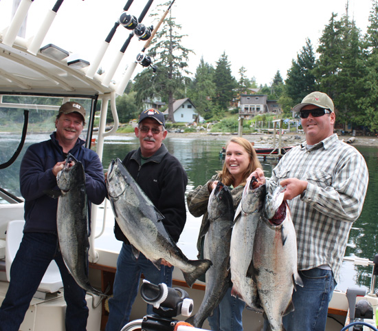 aug-62009 Jeff Fox Group with some 30-42 lb Chinook, Aug 6, 2009